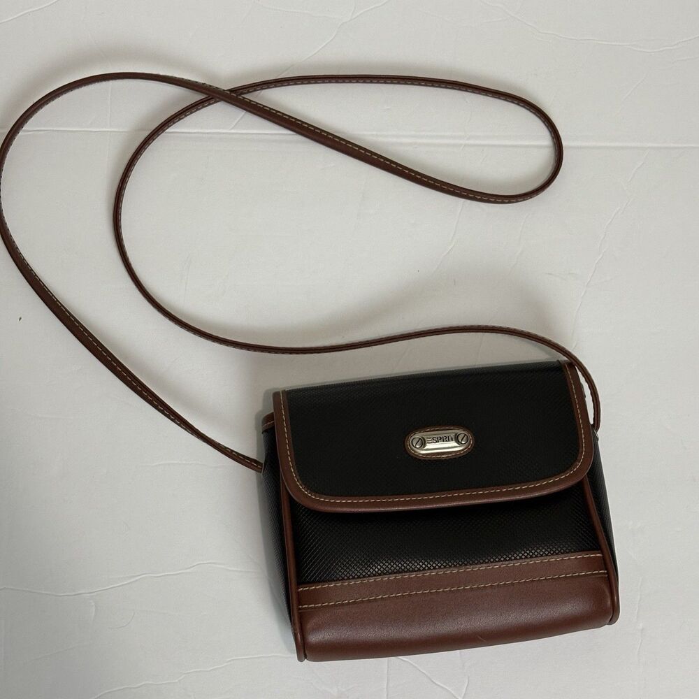 Esprit Vintage Black And Brown Purse. Y2K Crossbody Classic‎ Preppy Old Money